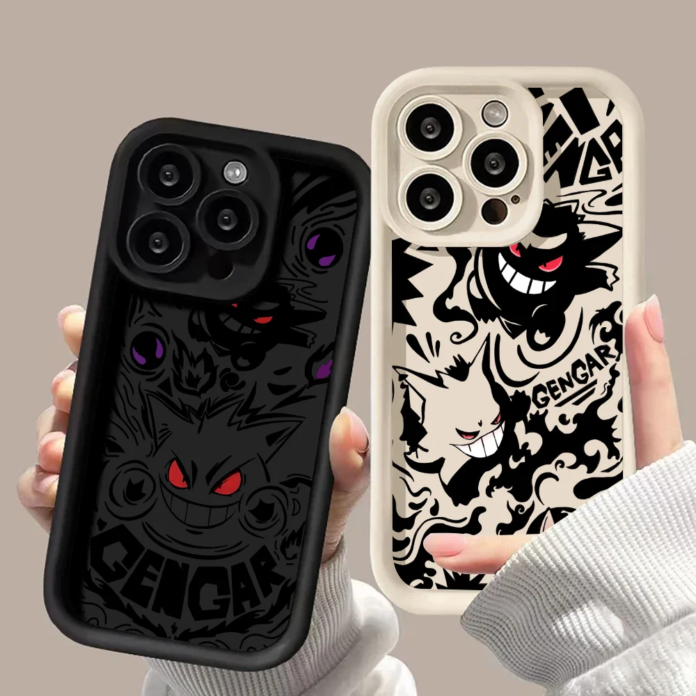 

Cartoon P-pocket G-gengar Phone Case For IPhone 12 11 13 14 15 16 17MINI Max Pro Plus Soft TPU Back Cover
