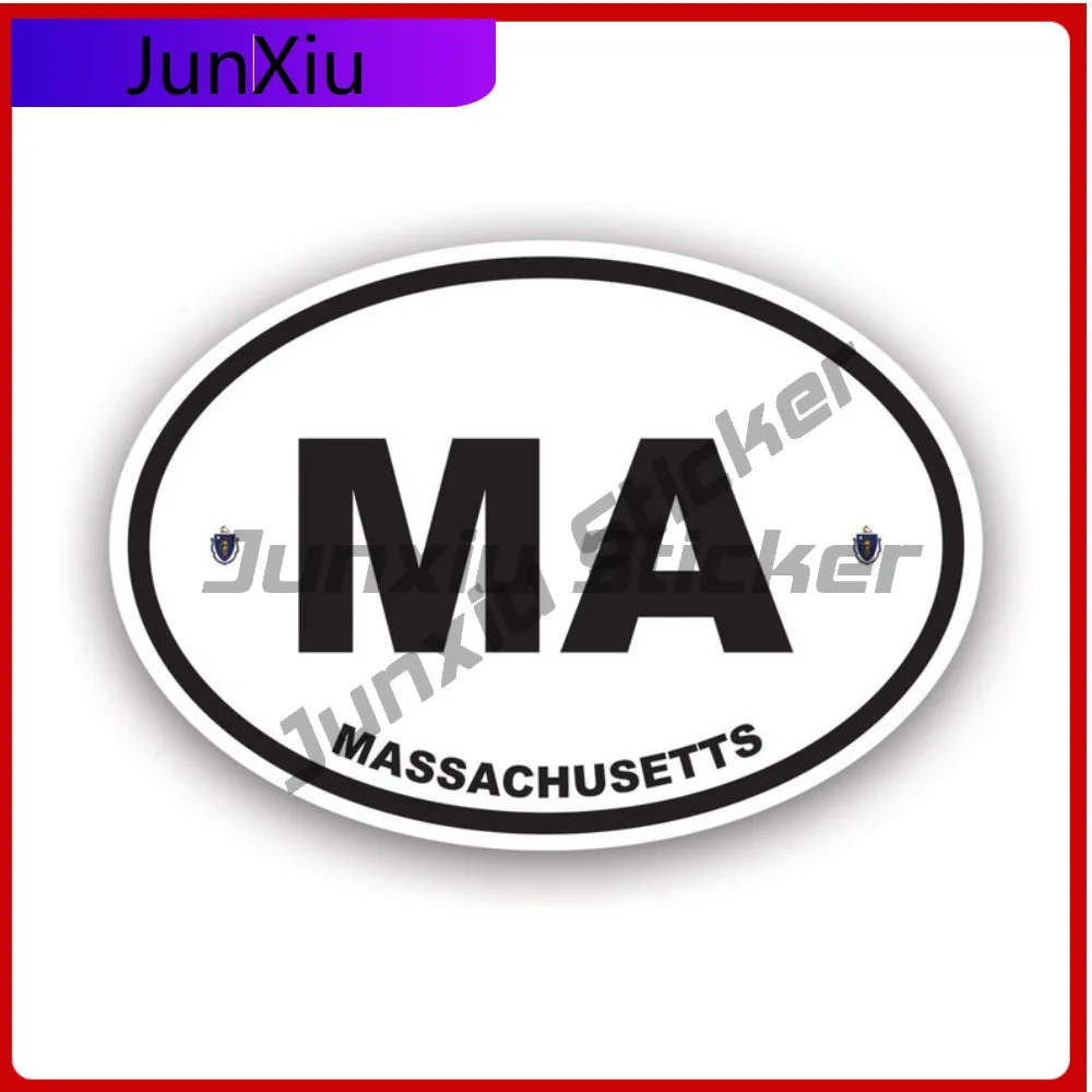 

Massachusetts Flag Oval Weather Resistant Scratch Resistant Funny For Truck Motorcycle Car Body Self Adhesive Easy To Remove
