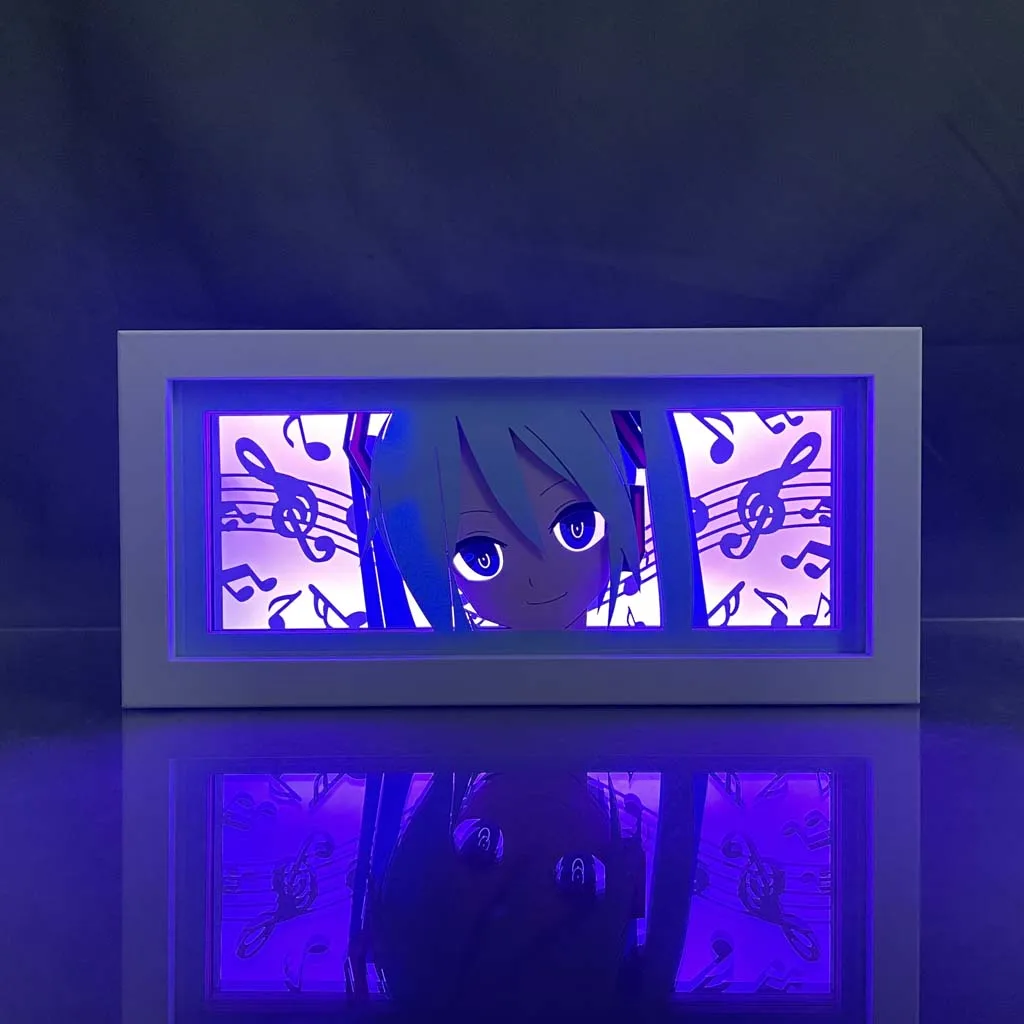 Paper Cut Shadow Manga Lightbox Wood Frame Nightlight For Child Bedroom Decor 3d Desk Lamp Anime Light Box Led Night Light