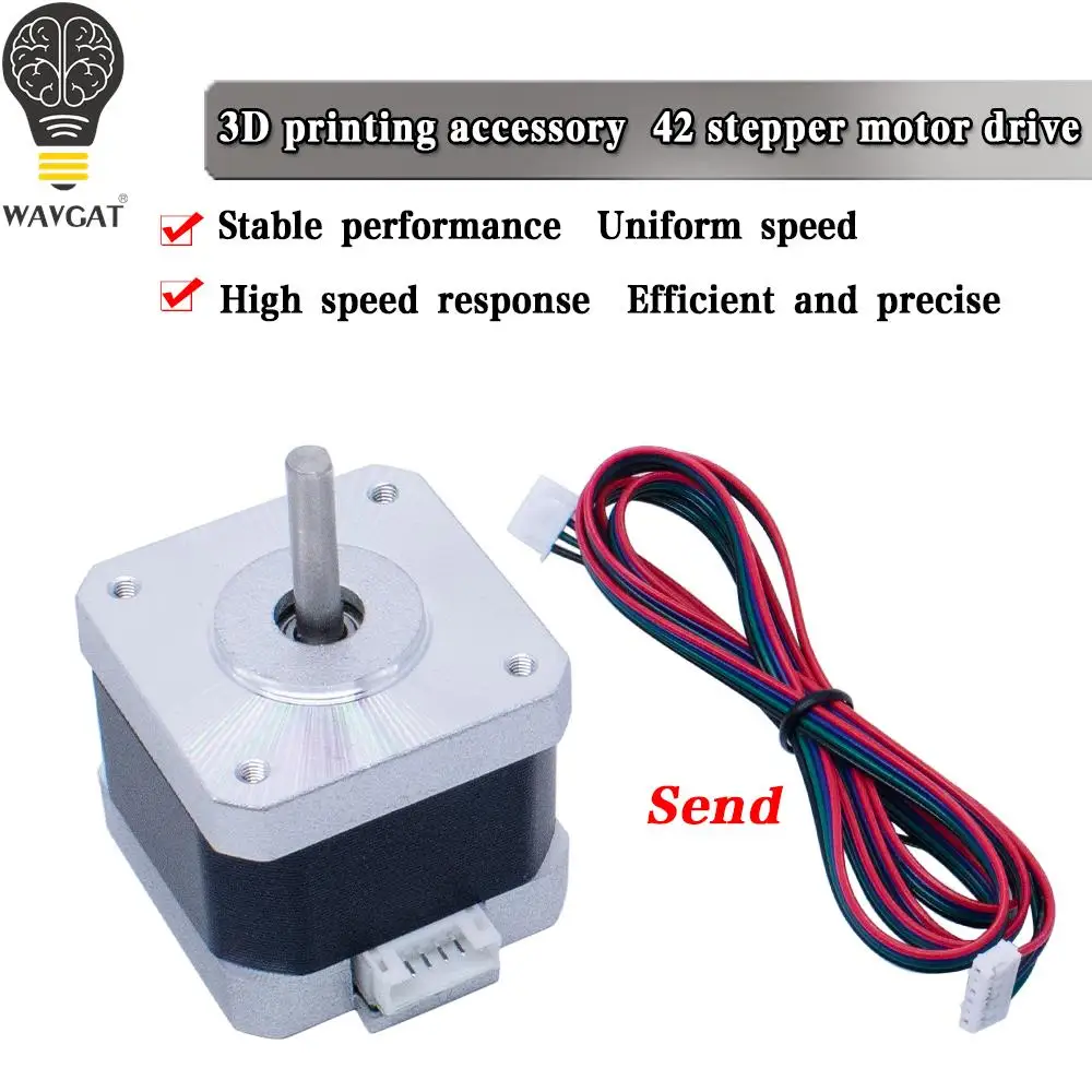 WAVGAT 4-lead Nema17 Stepper Motor 42 motor Nema 17 motor 42BYGH 40MM 1.7A (17HS4401) motor for CNC XYZ