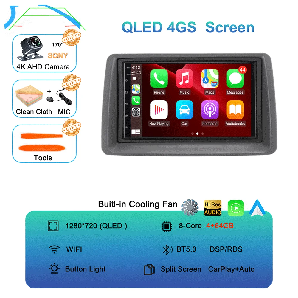 7 inch autoradio Android 16 voor FIAT Panda 2003 2004 2005 2006 2007 - 2012 Stereo Multimedia Speler Navigatie Autoradio Carplay Auto