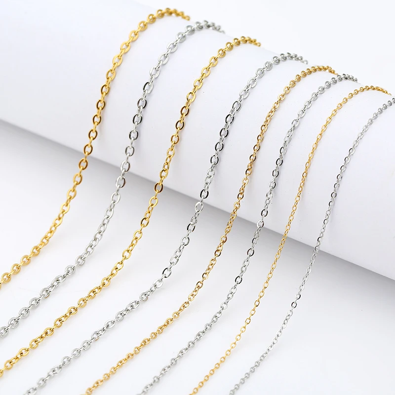 5meters PVD Never Fade Stainless Steel Necklace Chains Bulk Dia 1 1.5 2 2.5mm Bracelets Link Chains Lot for Diy Jewelry Making image 5
