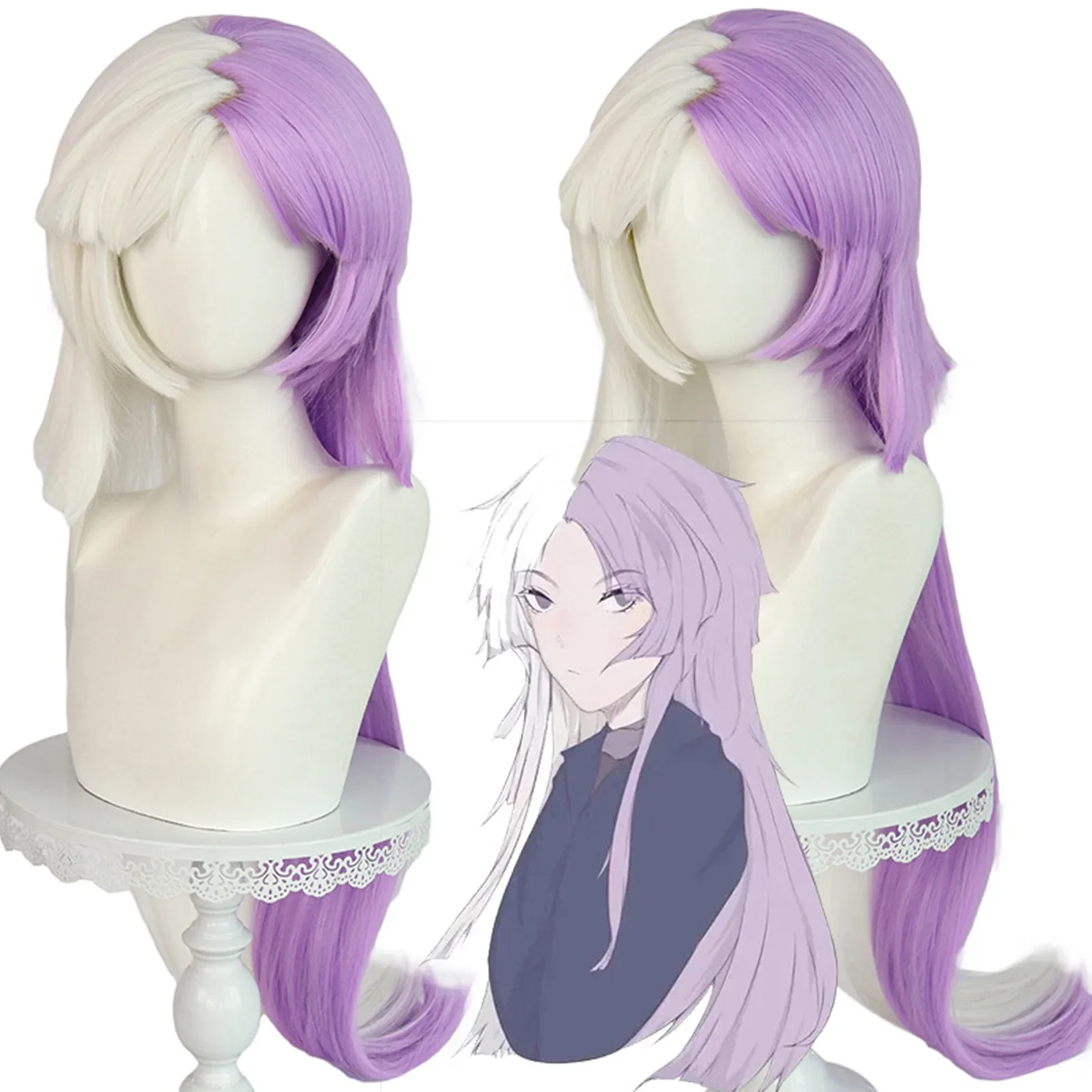 

Jouno Saigiku Sigma Wig Cosplay Anime Bungo Stray Dogs 4Th Season Cosplay White Purple Wig Heat Resistant Synthetic Nikolai Gogo