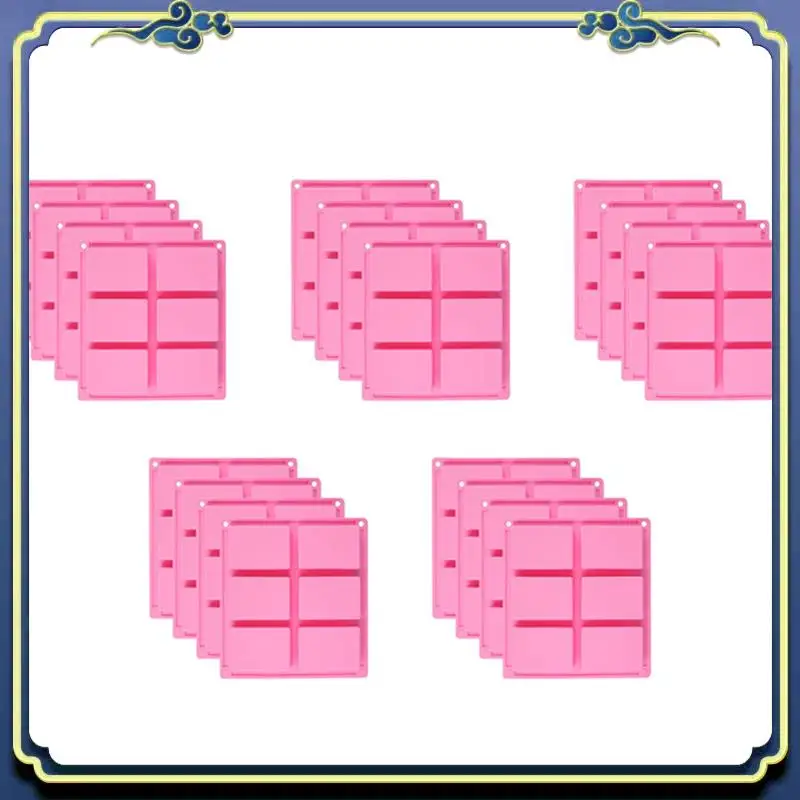 

A56P-20 упаковок силиконовых форм для мыла — 6-полая прямоугольная форма для мыла «сделай сам» для торта, кексов, кексов, кофейного торта, пудинга и мыла