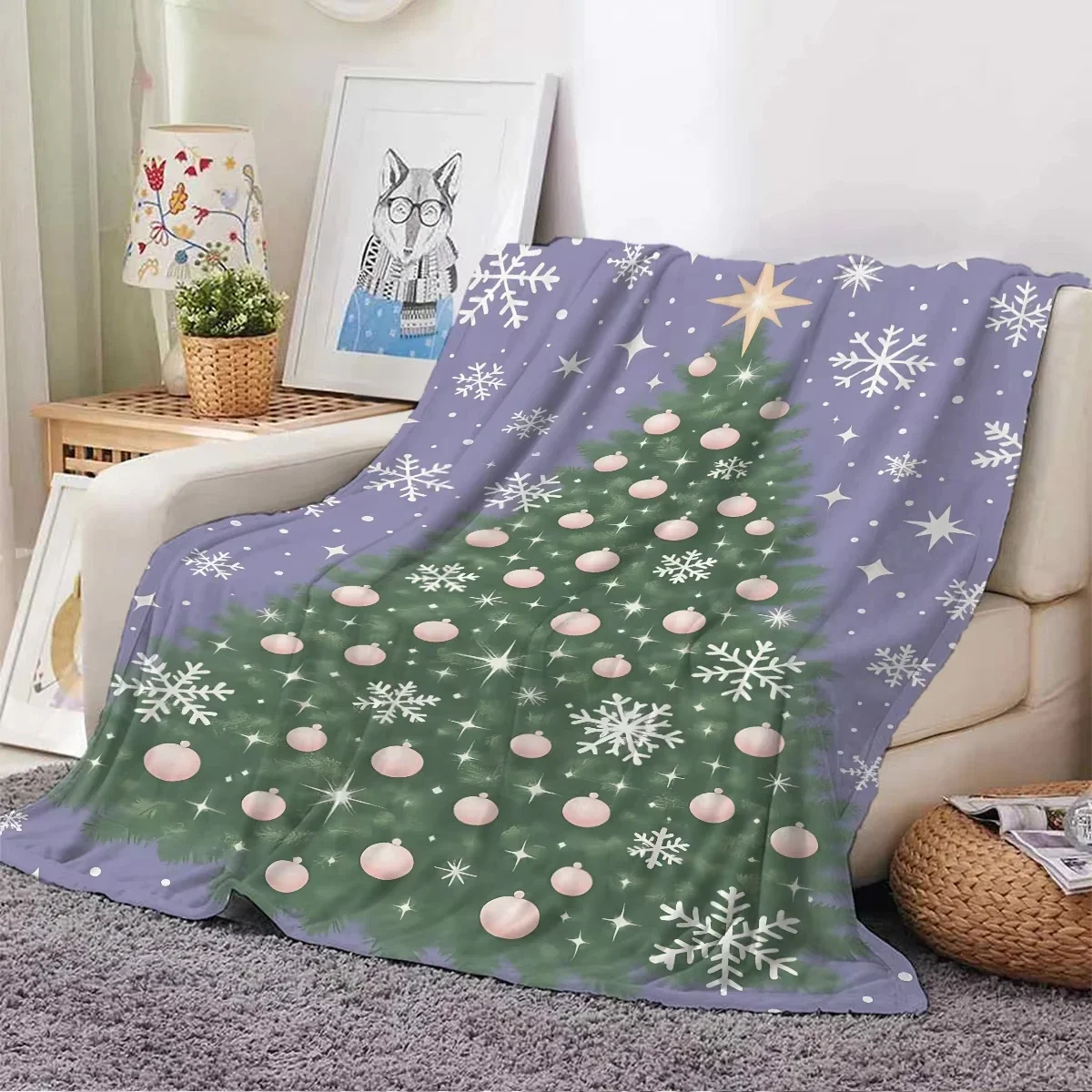 Christmas Gingerbread Man Pink Throw Blanket Christmas Blanket Soft Plush Warm Sofa Throw Blanket Holiday Gifts