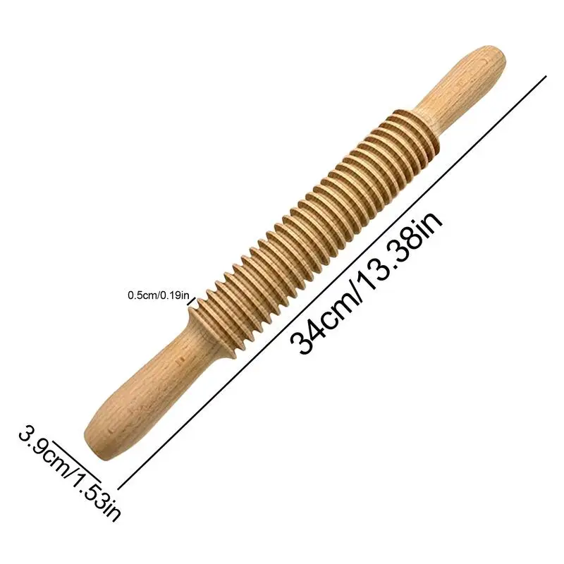 Dough Rolling Pin Multi-purpose Baking Dough Rolling Pin Threaded Dough Pasta Rolling Pin Home Pastry Baking Beechwood Rolling