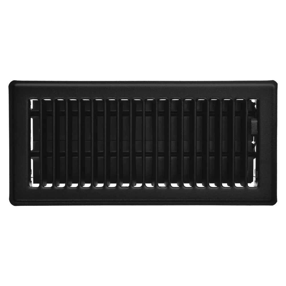 غطاء فتحة تهوية قابل للتعديل من الفولاذ الأسود غير اللامع مقاس 4 بوصة × 10 بوصة، تصميم متين وسهل التنظيف