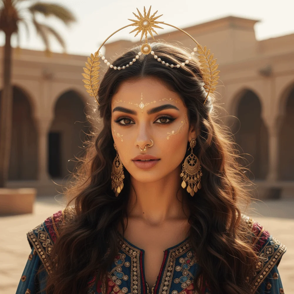 

Fashion Sun God Halo Headband Gold Pearl COSPLAY Hair Hoop Star Fashion Show Hair Accessories Baroque Crown Character Dress Up