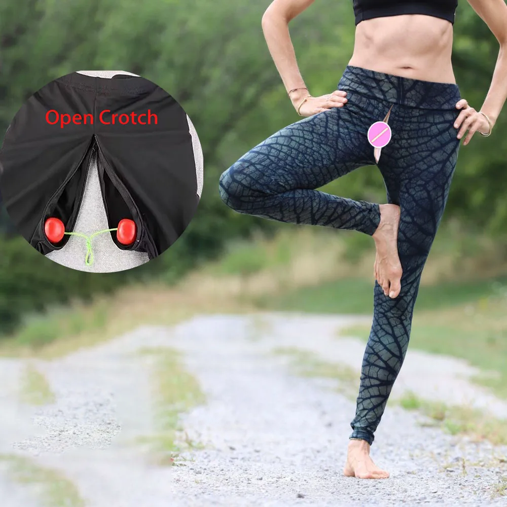 Smooth Yoga Leggings Open Crotch Outdoor Sex Pants Women Peach Hip Push Up Exotic Hotpants Sexy Gym Sweatpants Casual Streetwear