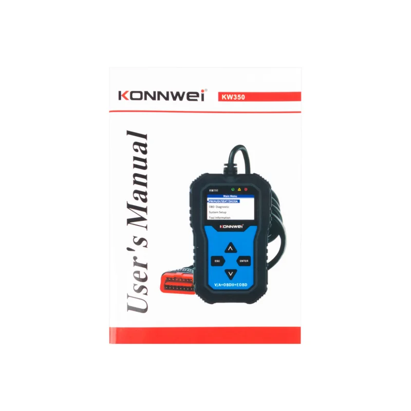 Konnwei kw350 OBD2 car VAG code scanner with ABS reset oil service diagnostic tool EPB shipping