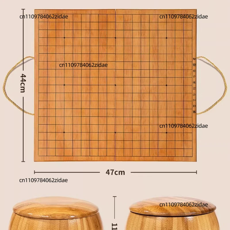 For Student's Educational Five-in-a-Row Chess Set - Genuine Cloud Pieces for 19-Layer Chinese Chess Wooden Foldable Chessboard