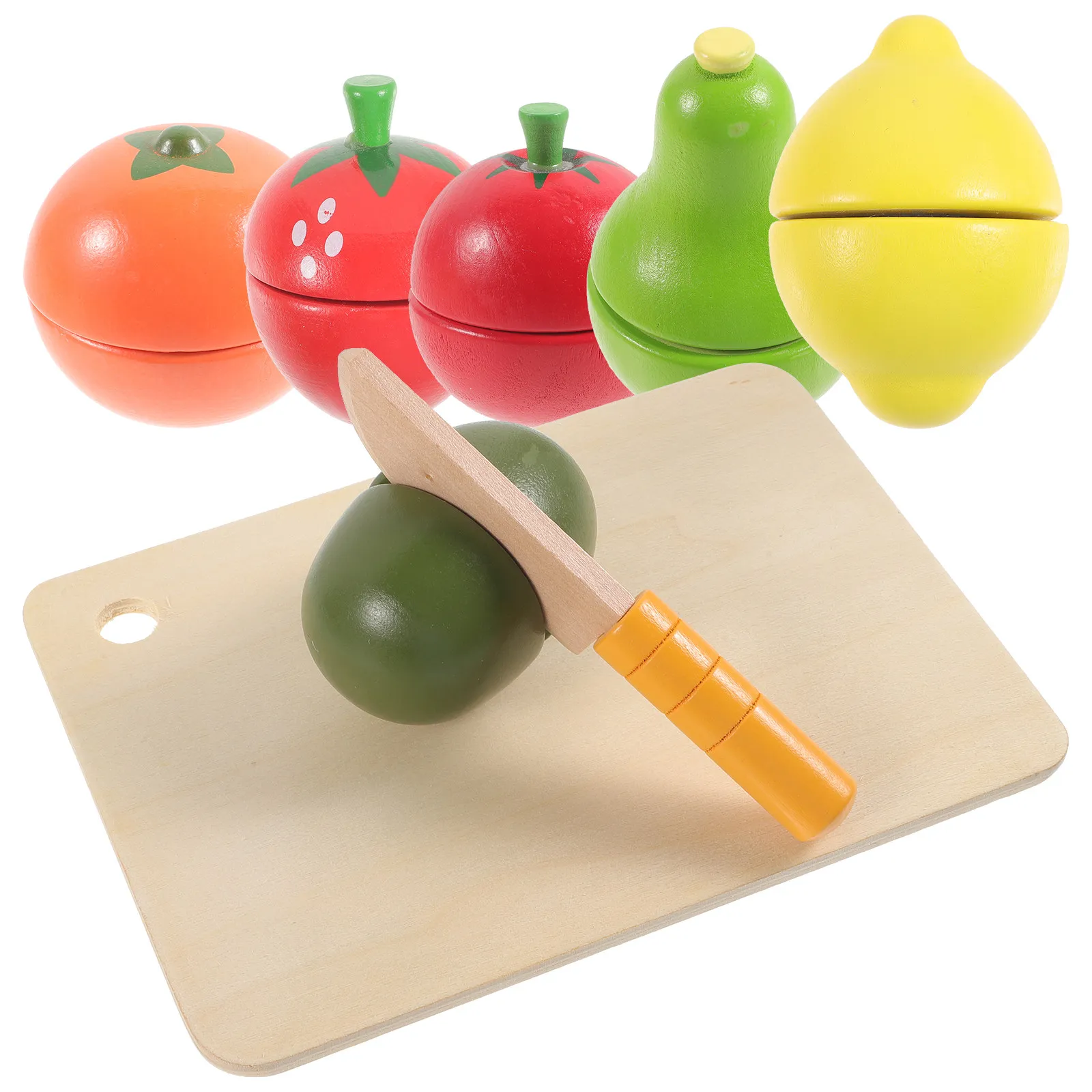 

1Set Premium Kids Cutting Playset Bright Safe Smooth-Edge Pretend Fruit Vegetable Salad Set for Daily Play Playing House