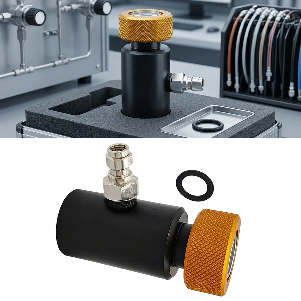 For gas Refill Adapter 11mm Thread Female to 8mm Quick Disconnect Male Stainless Steel 56mm Lightweight 72g Black Fitting
