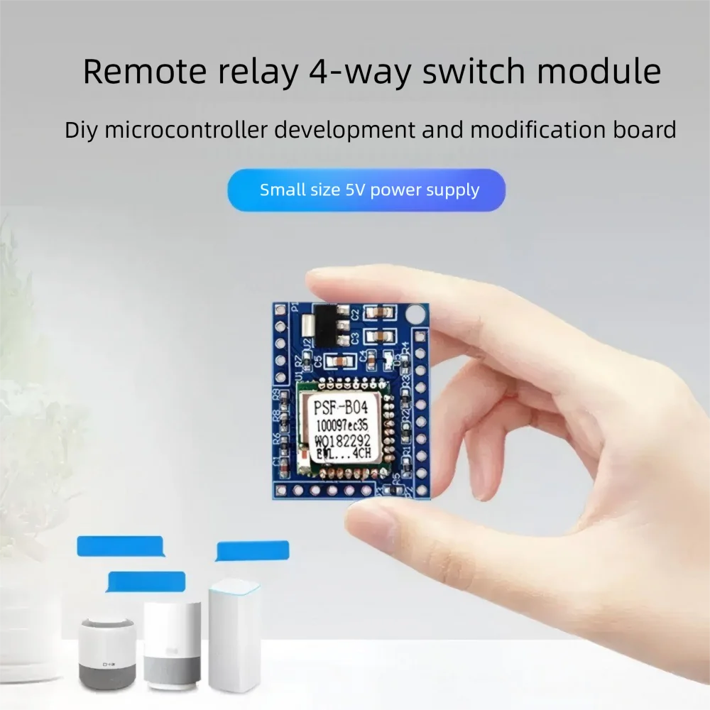 

EWeLink Remote Control 4-way Relay Switch Module Suitable for Voice DIY Single-chip Microcomputer Development and Modification