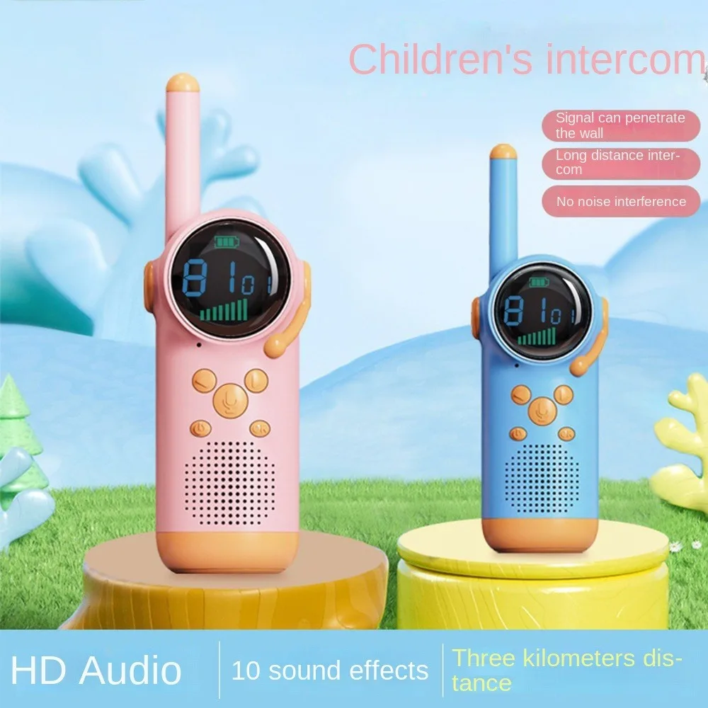 New 2 Pack Kids Walkie Talkies 22 Channels Flashlight Way Radio Toy LCD Screen Rechargeable 2 Way Radio Toy for Kids