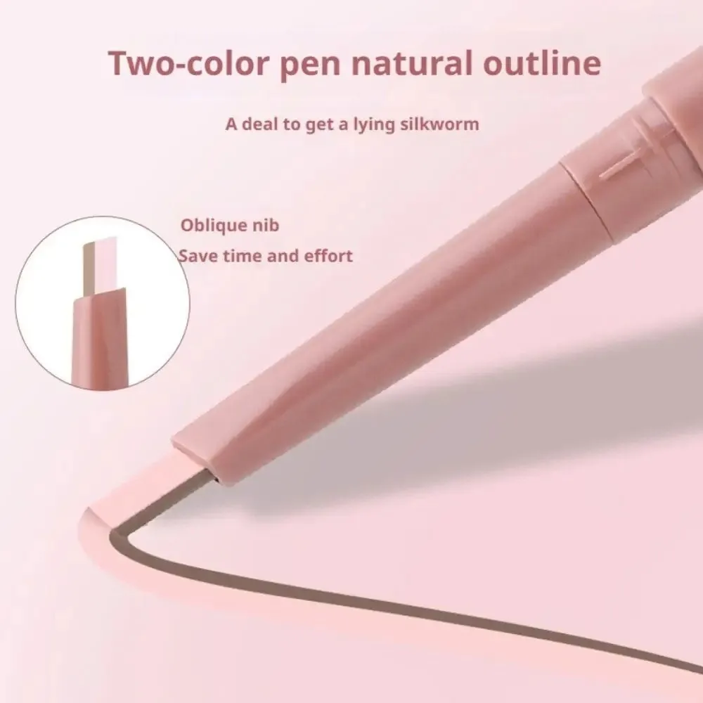 Crayon de ver à soie couché à Double extrémité, outil de maquillage pour les yeux, doublure nue multifonctionnelle avec brosse, bâton de maquillage éclaircissant pour les yeux, cadeaux