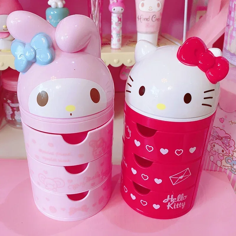 

HelloKitty Anime Sanrio Figure Storage Box Cute Kawaii Girl PomPomPurin MyMelody Funny Jewelry Drawer Decoration Friends Gifts