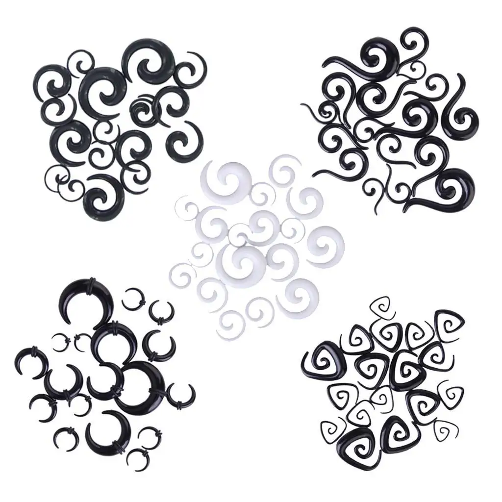 18 szt. Zestaw do rozciągania uszu 14G-00G akrylowy spiralny ślimak Piercing biżuteria
