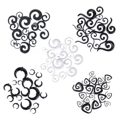18pcs 14G-00G Acrylic Spiral Snail Plug Ear Stretching Kit Body Piercing Jewelry