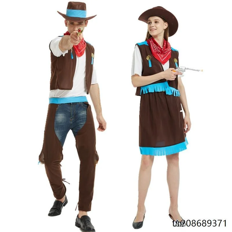 زي رعاة البقر الغربي للبالغين، ملابس تنكرية للنساء، أزياء للهالوين والحفلات التنكرية، زي مسرحي