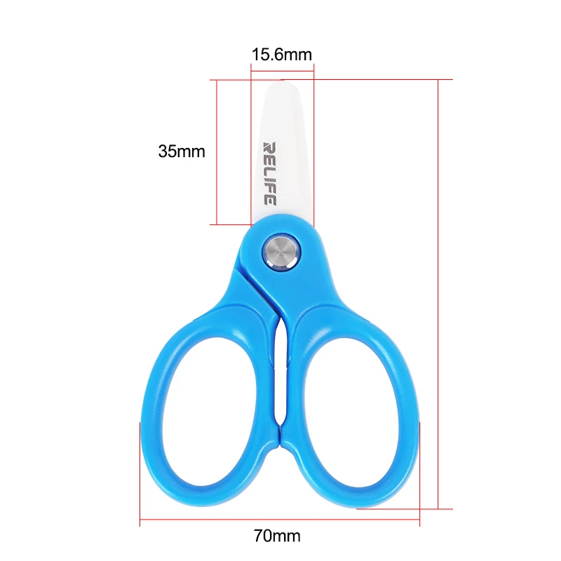 Relife Mini Insulated Anti-static Safety Ceramic Blue Scissors High Temperature Resistant Mobile Phone Battery Cable DIY Tool