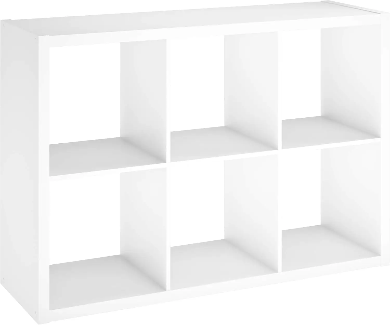 6 Cube Storage Shelf Organizer with Open Back, Easy Assembly, Wooden White Finish for Home Decor