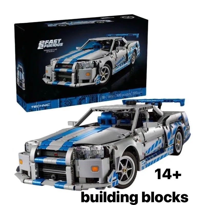 

Конструктор Technic 42210 «Форсаж 2: Фаст и Furious» Nissan Skyline GT-R R34, 1410 деталей, 18+, с функцией дрифта и 6-цилиндровым двигателем, коллекционная модель