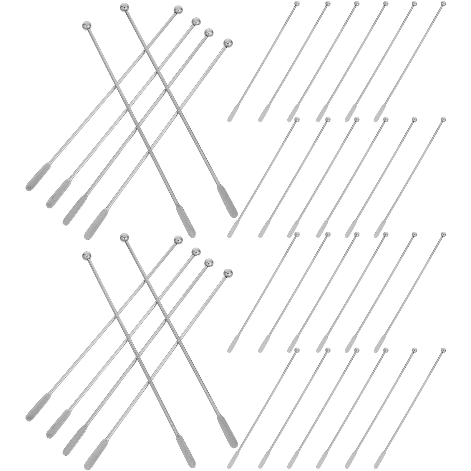 40 قطعة شريط الفولاذ المقاوم للصدأ اثارة العصي 7.6 بوصة قابلة لإعادة الاستخدام القهوة ويسكي الشاي خلط العصي كوكتيل أفرط قضبان