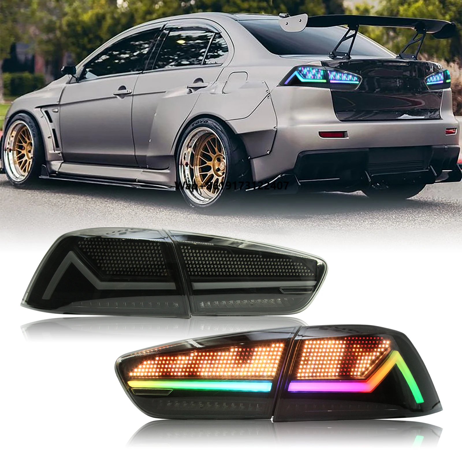 

RGB Tail Lights for EX EVO 2008 - 2018 Modified Car Rear Lamps with Colorful Animation Auto Accessory