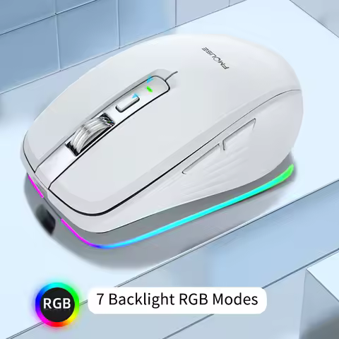 Dual Mode Rechargeable Bluetooth 2.4G Wireless Mouse RGB Mute Mouse For Windows Mac IOS Android Laptop Tablet Phone PC