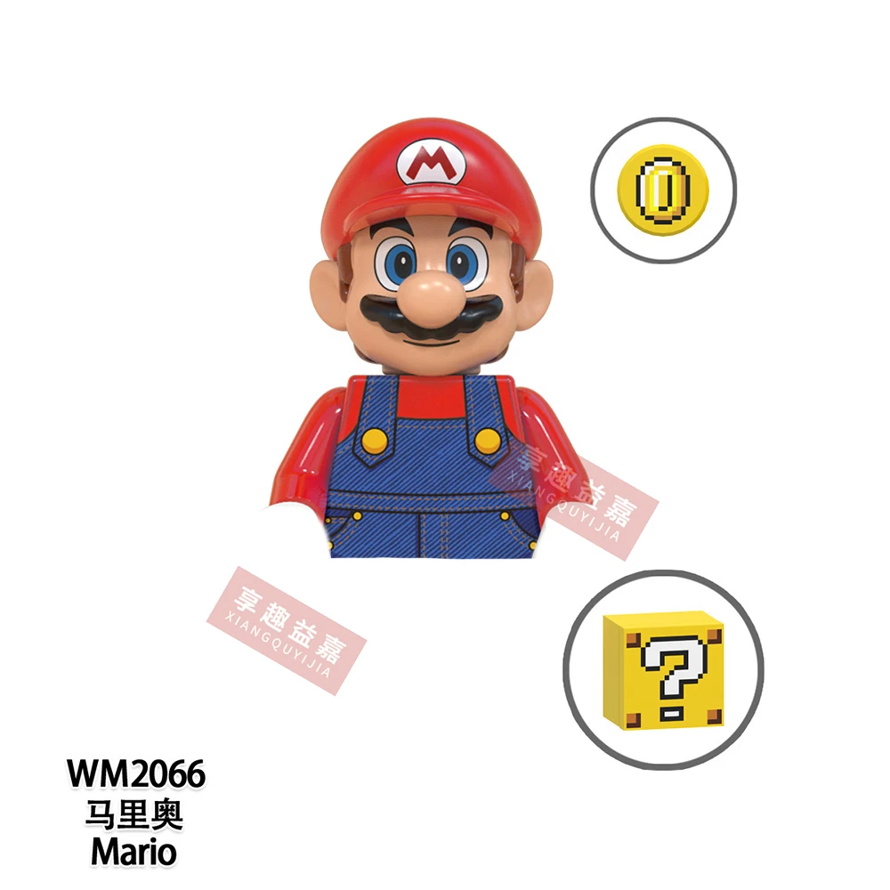 WM6103 New Anime Super Bros Blocks Luigi mini Action toy Figures Building Blocks Toys Bricks Assemble Toys Kids Gifts