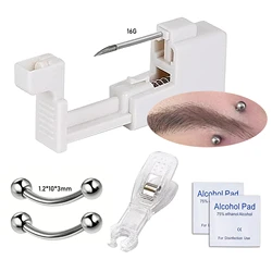 1/2/5/6PCS Professional Body Piercing for Eyebrow/Belly Button/Lip/Tongue/Nose Safe Piercing Gun Tool Kits for Women Men
