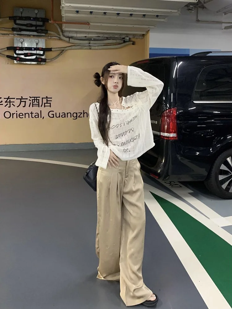 QWEEK 2024 Knit Knitted Letter Oversized Bandage Sweater Women Fashion Korean Fashion Kpop Streetwear Grunge Pullovers