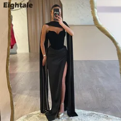 Eightale Black Evening Dress for Wedding Party Sweetheart Side Slit Mermaid Arabic Customized Prom Gowns Vestidos De Festa