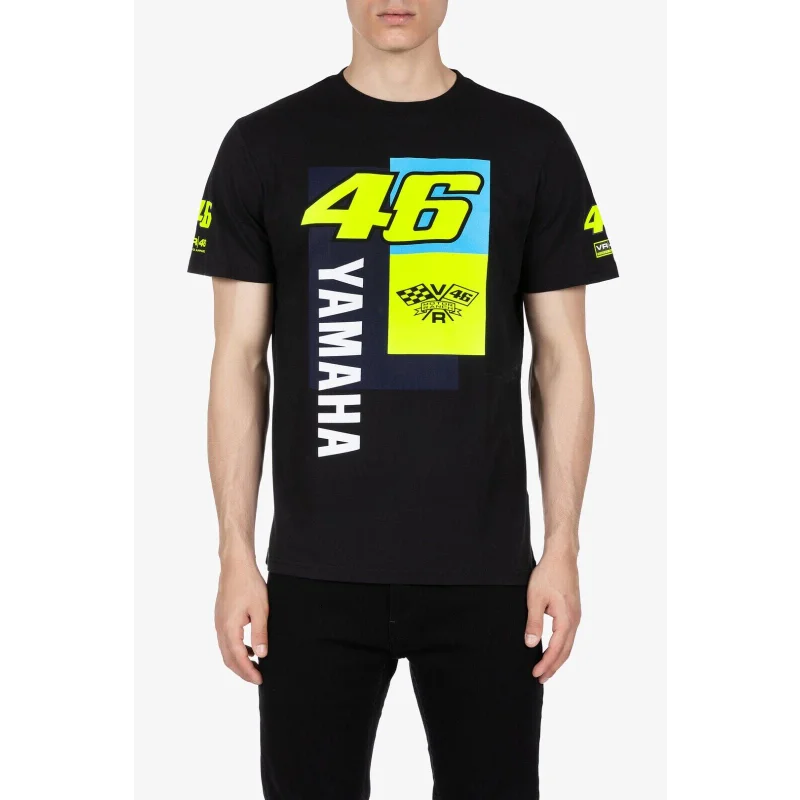 

TEW2025 hot selling men's VR46 racing t-shirt Valentino Rossi Movistar double-sided printing 46 pure cotton Grand Prix S-6XL