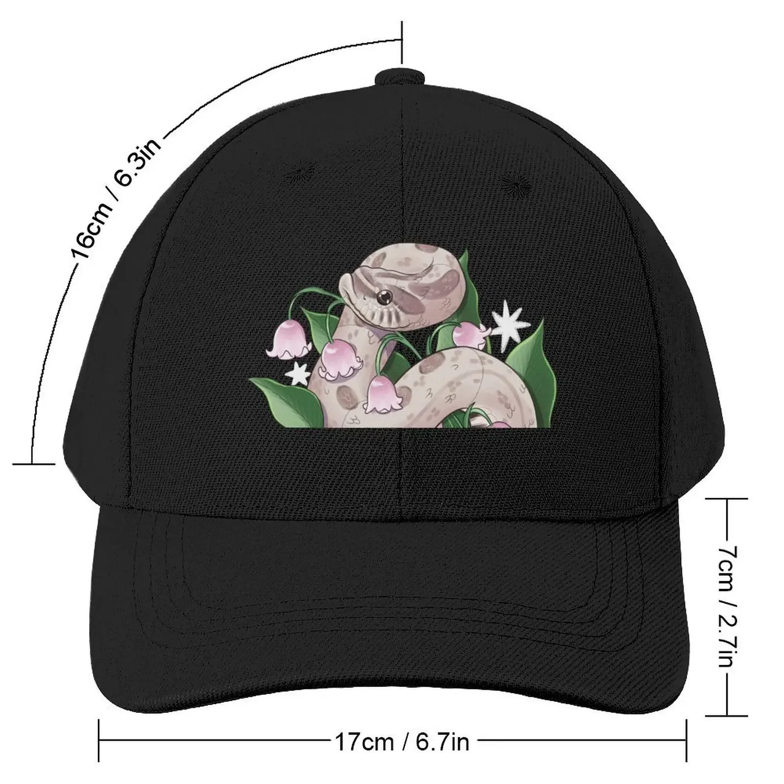 Lavender Hognose Snake with Lily of the Valley Baseball Cap foam party Hat Big Size Hat Hat Luxury Brand Boy Child Women's