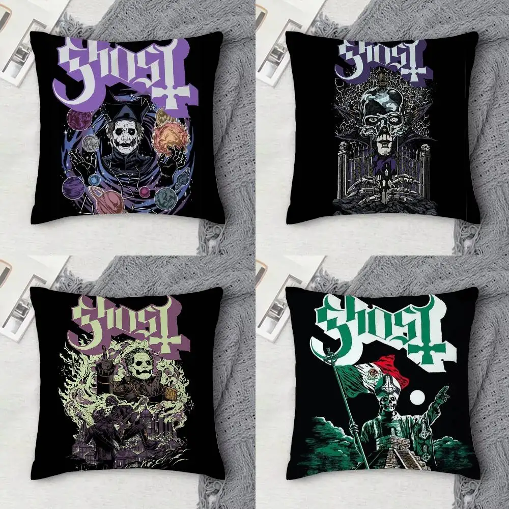 

Ghost Band Its A sin Skeleta Double-sided Printed Square Decorative Cushion Cover for Sofa Living Room Home Decor