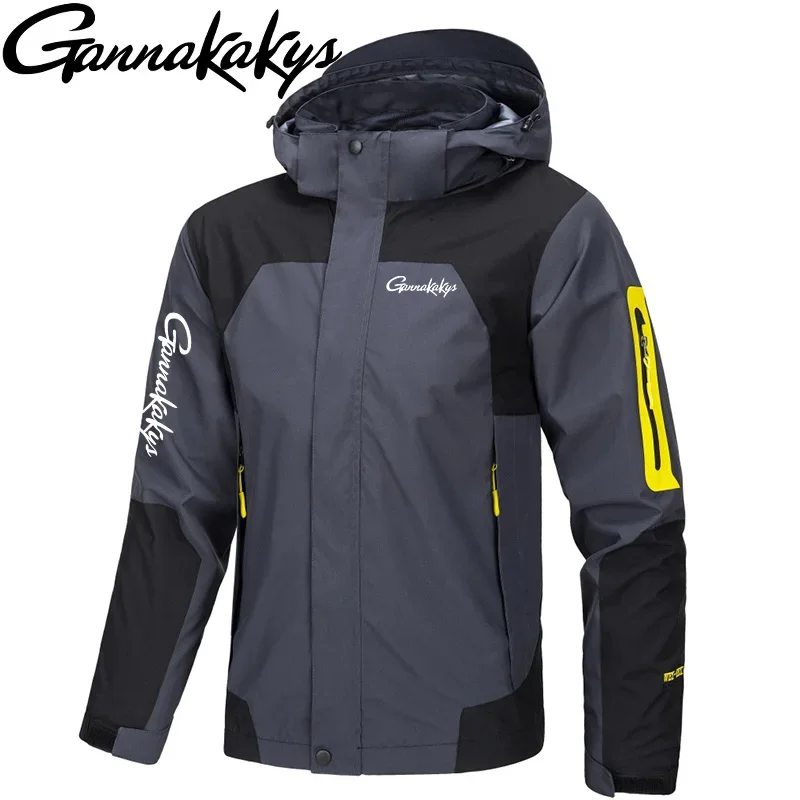 2024 Spring and Autumn New Fishing Suit Jacket Men's Windproof Zipper Hoodie Jacket Outdoor Sports Waterproof Jacket