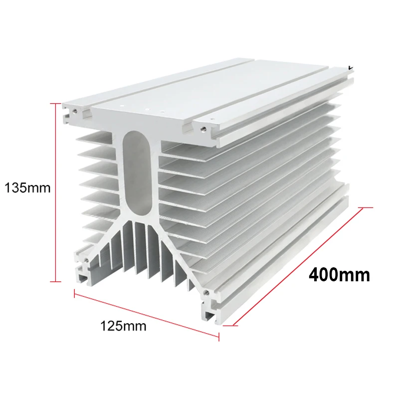 Y-400 High Power Module Heat sink 400L*125W*135H mm SSR Radiator for three-phase solid state relay or industrial 60A to 1200A