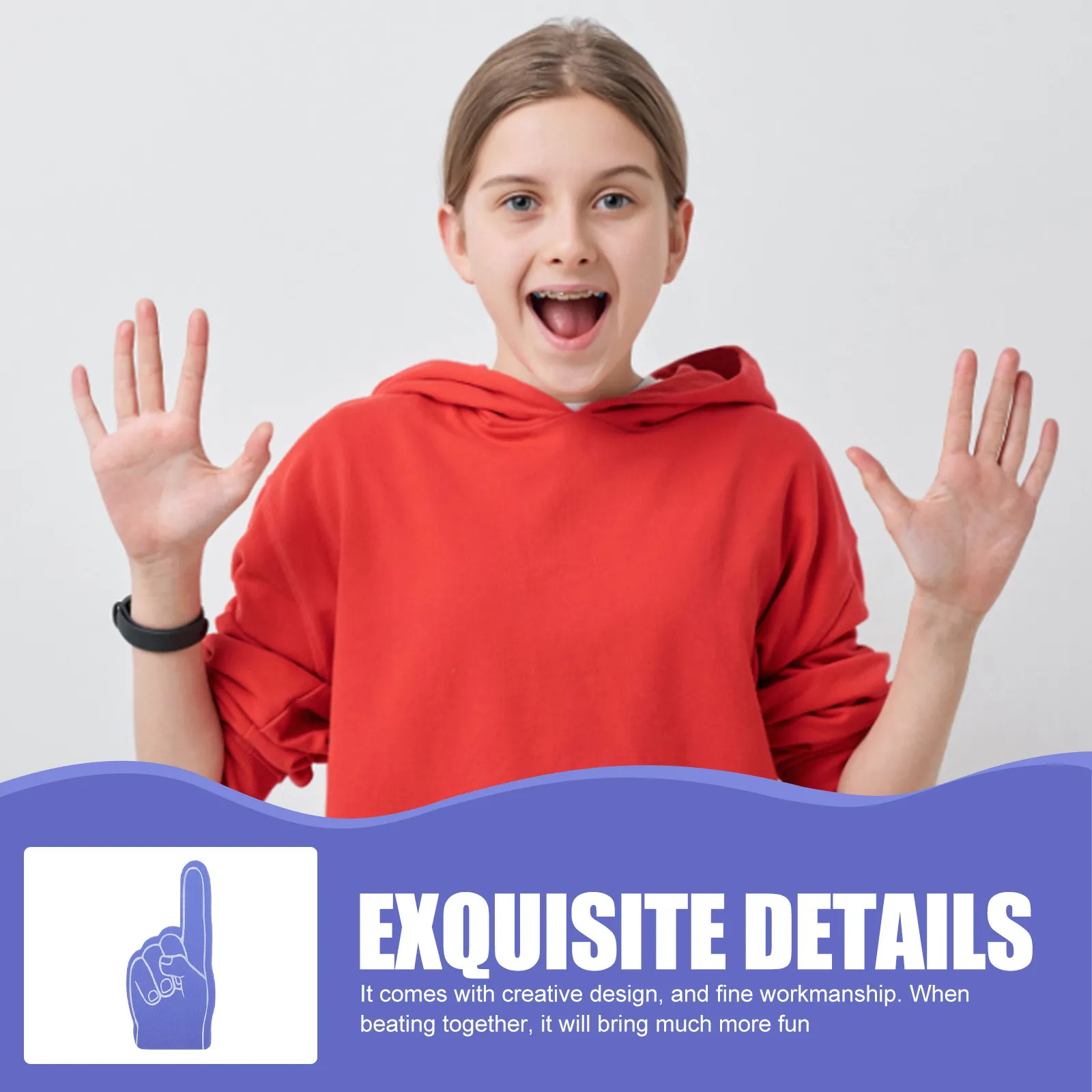 

Набор из 12 многоразовых пенные перчатки-помпоны для поддержки команды на спортивных мероприятиях, вечеринках, для создания группового духа, декоративные шумовые инструменты