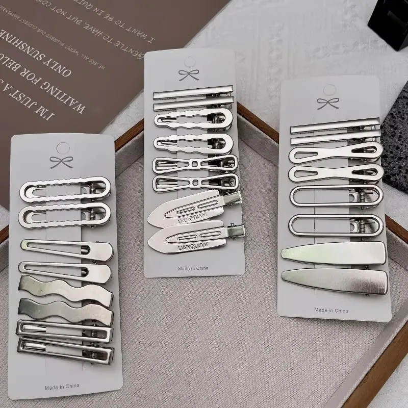 Silberne Metall-Y2K-Entenschnabel-Haarspange für Damen, Pony-Seitenclip, Haarschmuck, Haarspangen, Styling-Accessoires für Mädchen, Alltagsgebrauch – Detail 2