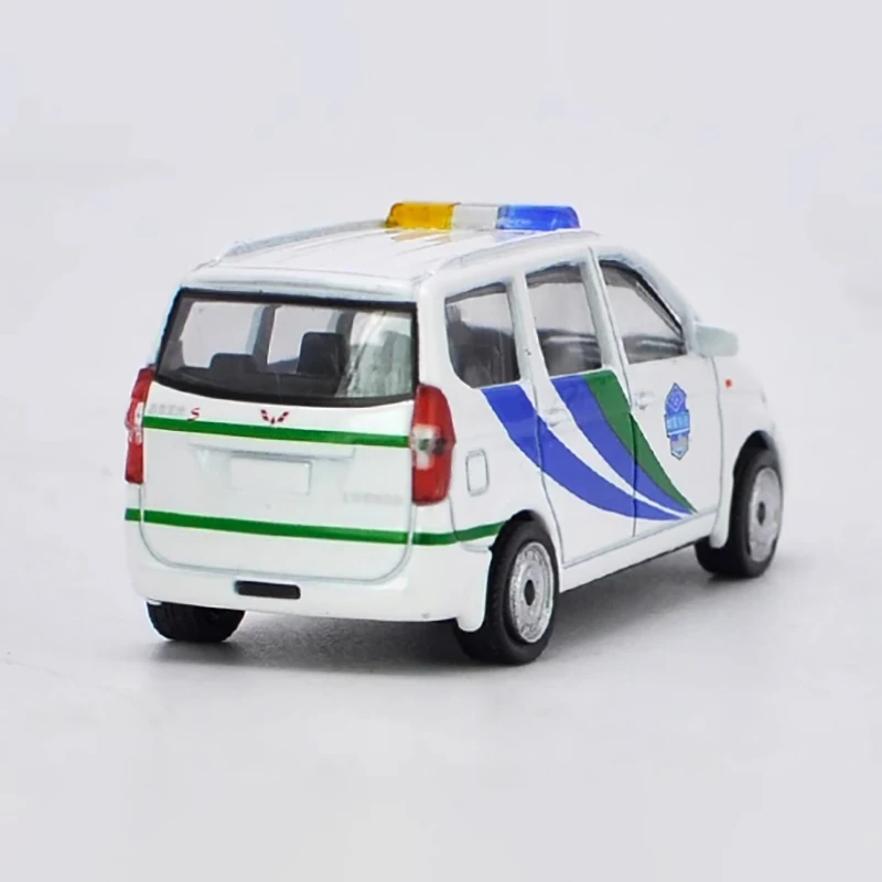 Diecast 1:64 Scale Wuling Law Enforcement Vehicle Alloy Car Model Finished Product Simulation Toy Collection Gift Static Model