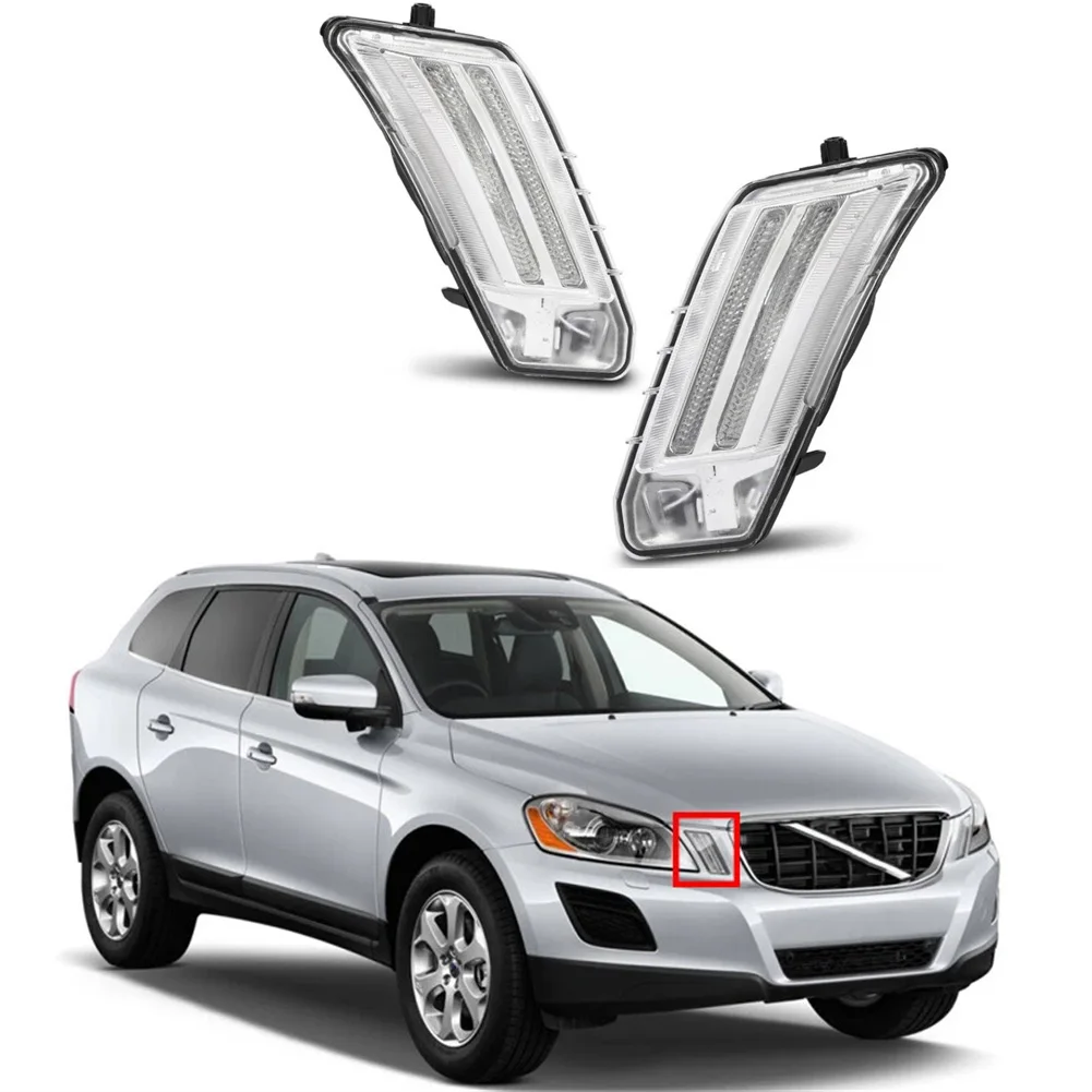 For Volvo for xc60 2010 2011 2012 2013 LED For DRL Pair Daytime Running Lights Front Left and Right 31290873 31290874