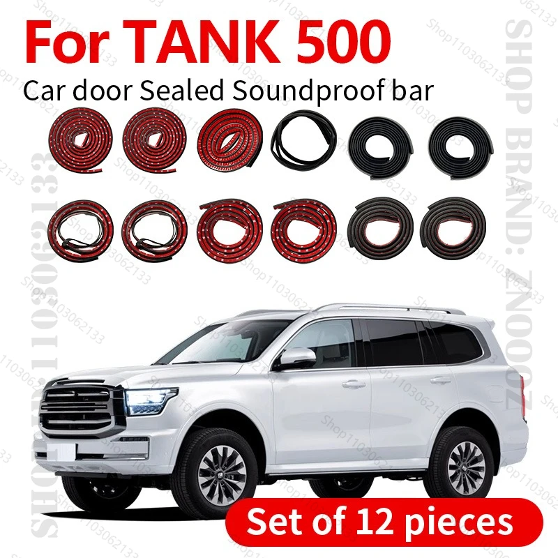 

For 2021-2025 TANK 500 Car Door Seal Strip Rubber Double Layer Sealing Protector Soundproof Dustproof Seal Strip 12PCS