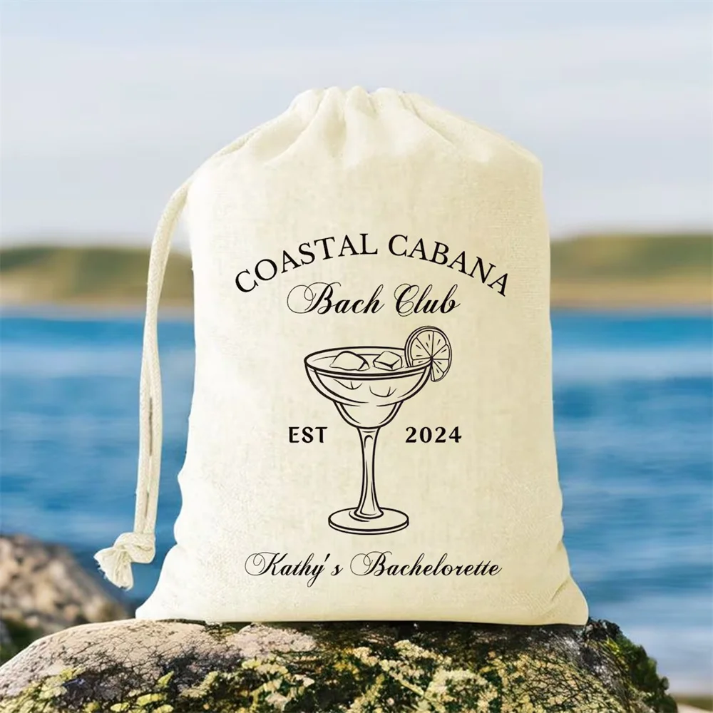 25pcs Wedding Destination Bachelorette Favors, Bach Party Favor Bag - Personalized Coastal Party Bag - Custom Name Bag - Beach T