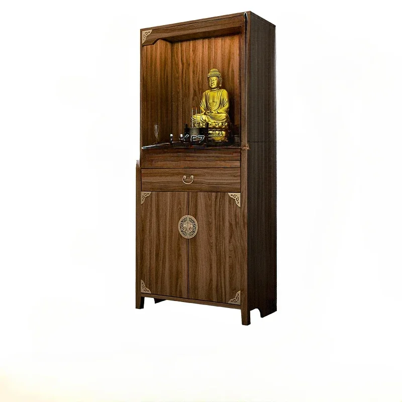 Chinese Style Clothes Closet Solid Wood Buddha Niche Altar Cabinet God of Wealth Cabinet Worship God Shed Avalokitesvara Cabinet