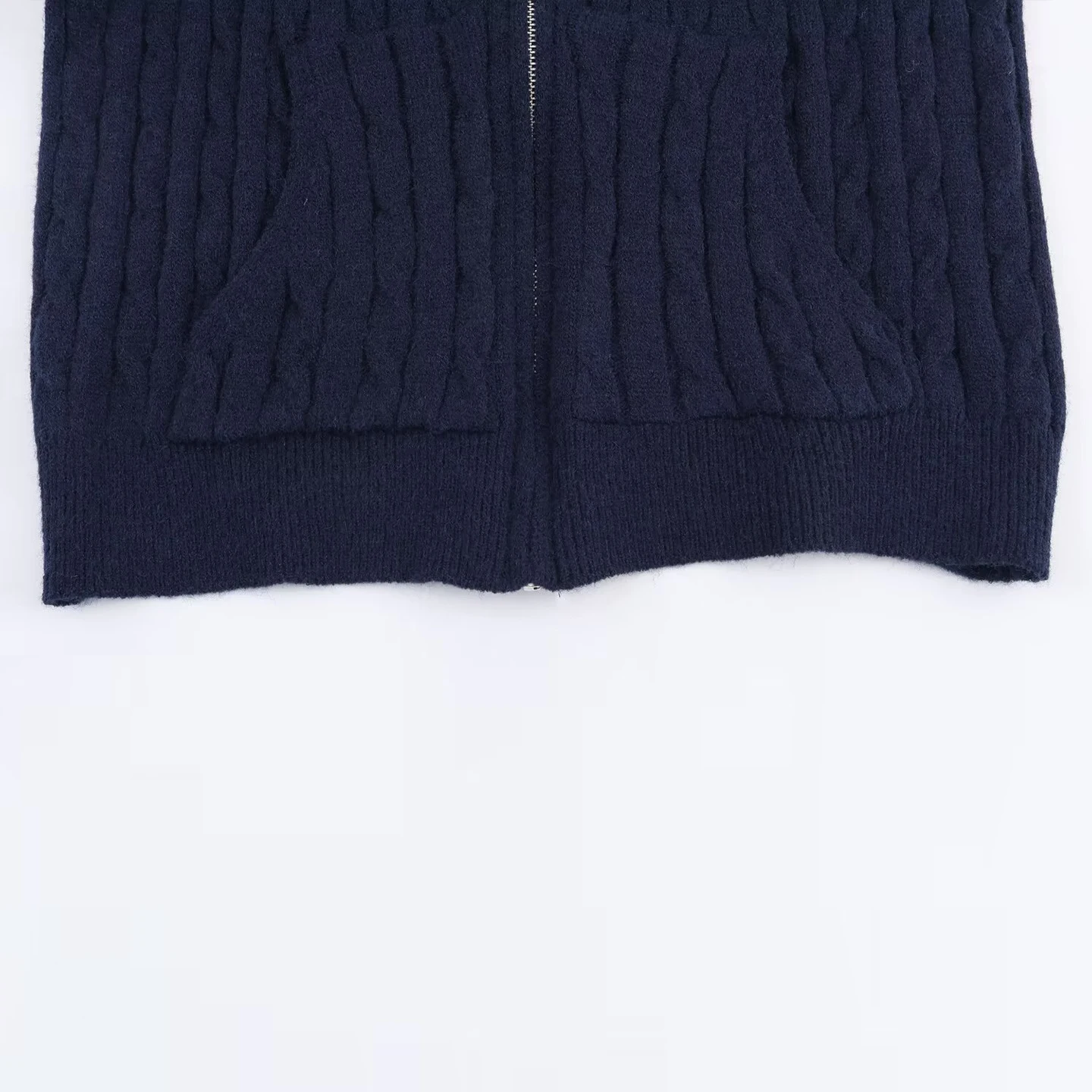 Faionable Casual largo Sve Twist Knit Sudadera con capucha mujer otoño 2025 Z marca suéter tejido Ele Sle patrón de rayas