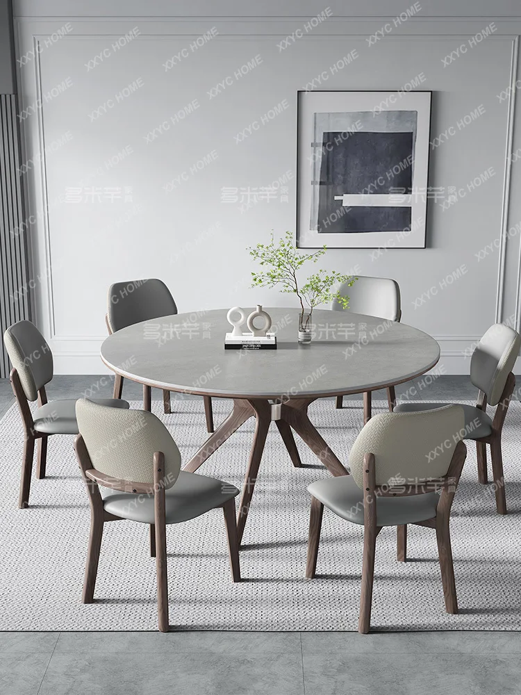 

Stone Plate round Dining Table White Wax Dining Table Home Present Table and Chair