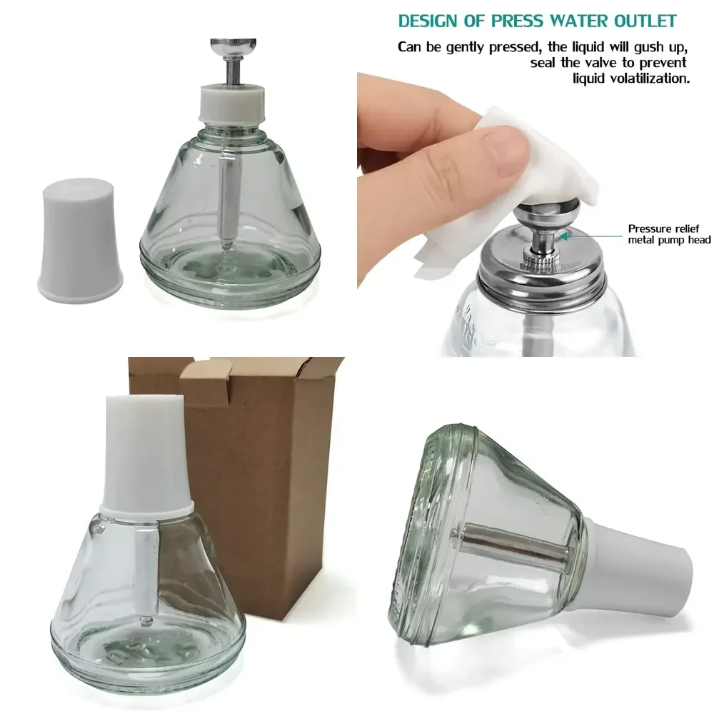 

Hot saleALLESD Metal Pump ESD Packaging Materials Glass Solvent Dispenser Bottle Size 180ML