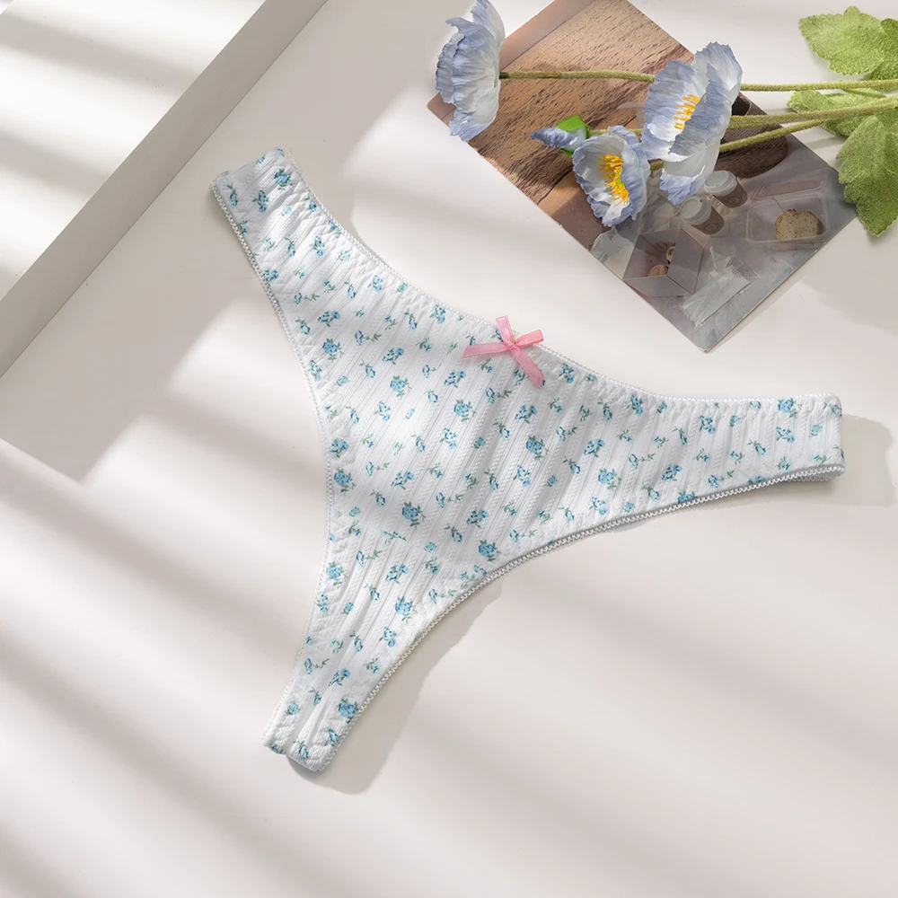 WarmSteps - Juego de 3 Tangas de Cintura Baja para Mujer, con Estampado Dulce y Moderno, Ropa Interior Suave y Cómoda, Sexy, Talla Grande, T-Back